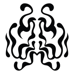 Two faces abstract tattoo design with gothic elements