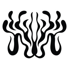 Black flame tattoo tribal design chest ornament