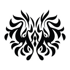 Leaf symbol tattoo tribal ornate shape