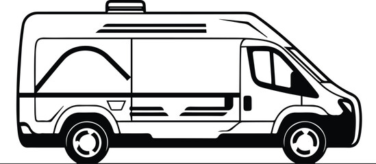 Ambulance Logo Monochrome Design Style
