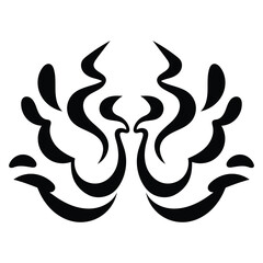 Two swan birds tribal element for tattoo art design