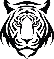 Tiger Logo Monochrome Design Style
