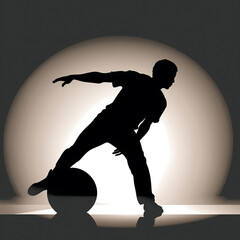 bowling, silhouette, player, sport, vector, soccer, ball, running, football, illustration, black, people, athlete, run, sports, competition, action, boy, person, woman, runner, team, child, goal, tenn