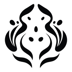 Silhouette ornament style tattoo black ink drawing