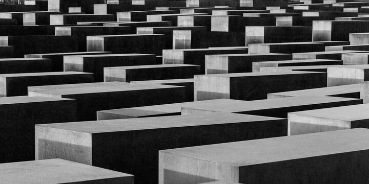 View of Jewish Holocaust Memorial, Berlin, Germany
