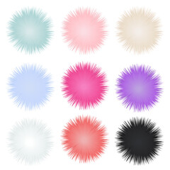 fur pom pom set vector