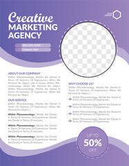Vector creative marketing agency promotion template design