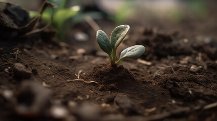 Setzling in der Erde (Generative AI)