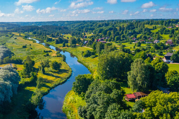 View of Abava river in Latvia