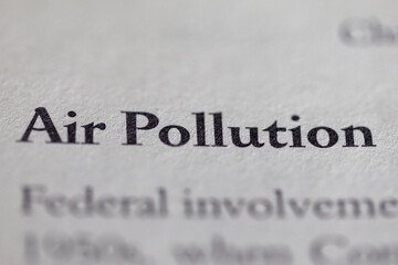 air pollution printed in text on page as visual aid or business law reference