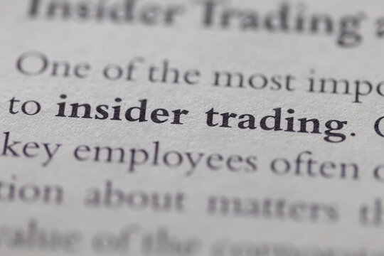 insider trading printed in text on page as visual aid or business law reference