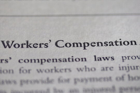 workers compensation printed in text on page as visual aid or business law reference
