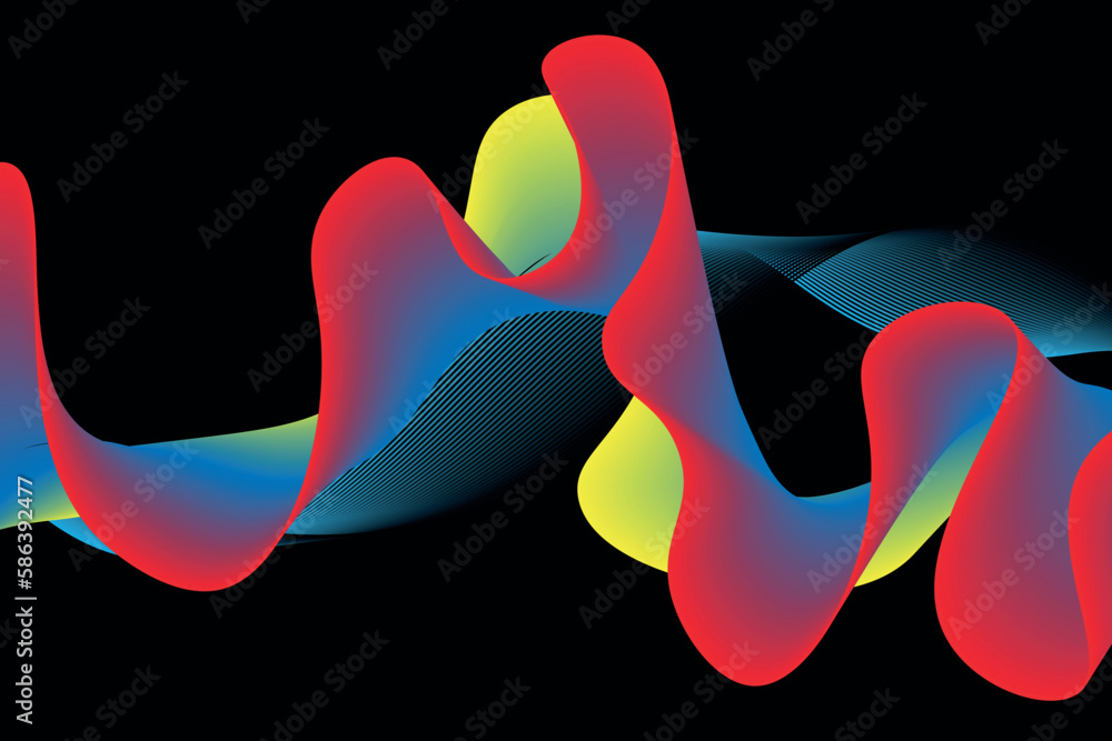 Poster colorful gradient wave line. fluid abstract background. suitable for landing page and computer deskt