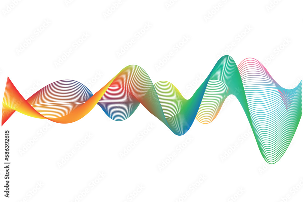 Aufkleber colorful gradient wave line. fluid abstract background. suitable for landing page and computer deskt