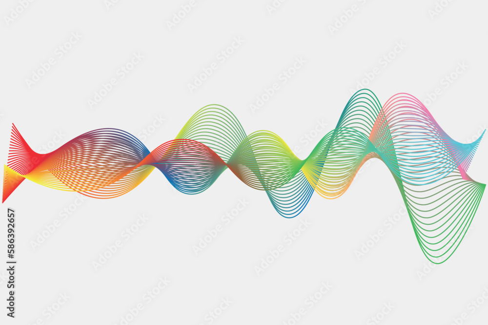 Poster colorful gradient wave line. fluid abstract background. suitable for landing page and computer deskt