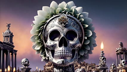 Día de Muertos México: Calavera, IA Generativa