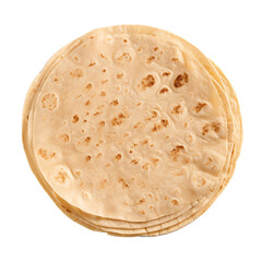 Tortilla bread isolated on a transparent background