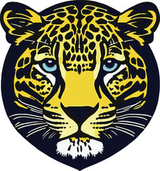 leopard head, isolated on white background, mascot, design element for business, shirt, t shirt, logo, label, emblem, tatoo, sign,poster, sticker, emblems, Vector illustration