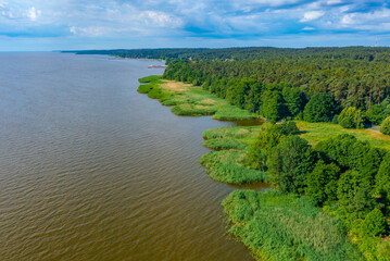 Panorama view of Curonian spit peninsula in Lithuania