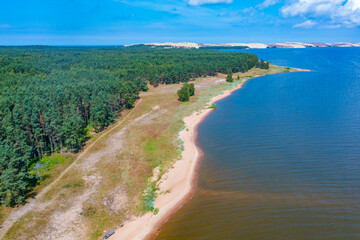 Coastline of Curonian spit in Lithuania