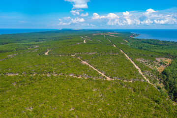 Panorama view of Curonian spit peninsula in Lithuania