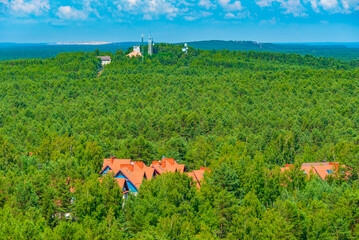Panorama view of Curonian spit peninsula in Lithuania