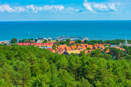 Aerial view of Lithuanian town Nida