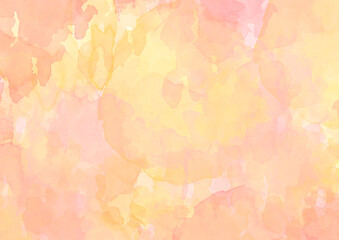 Fototapeta na wymiar ピンクとオレンジと黄色の水彩テクスチャ背景