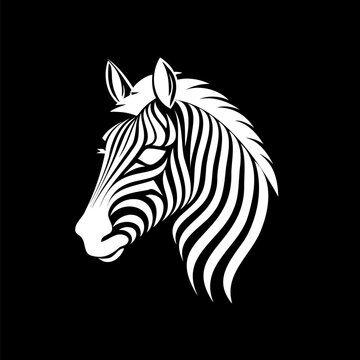 The zebra head logo is bold, minimalist, and memorable. Featuring black and white stripes cleverly formed with negative space, it conveys confidence and strength