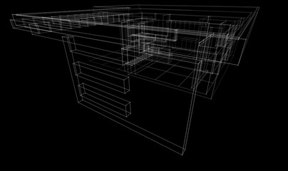 architectural sketch of a house