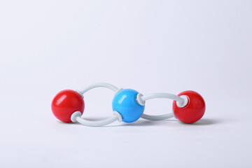 Molecular atom model on white background. Chemical structure