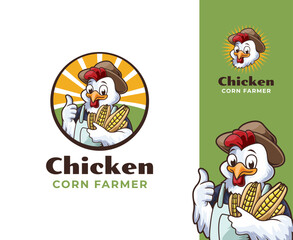 Chicken Farmer Mascot Logo Design