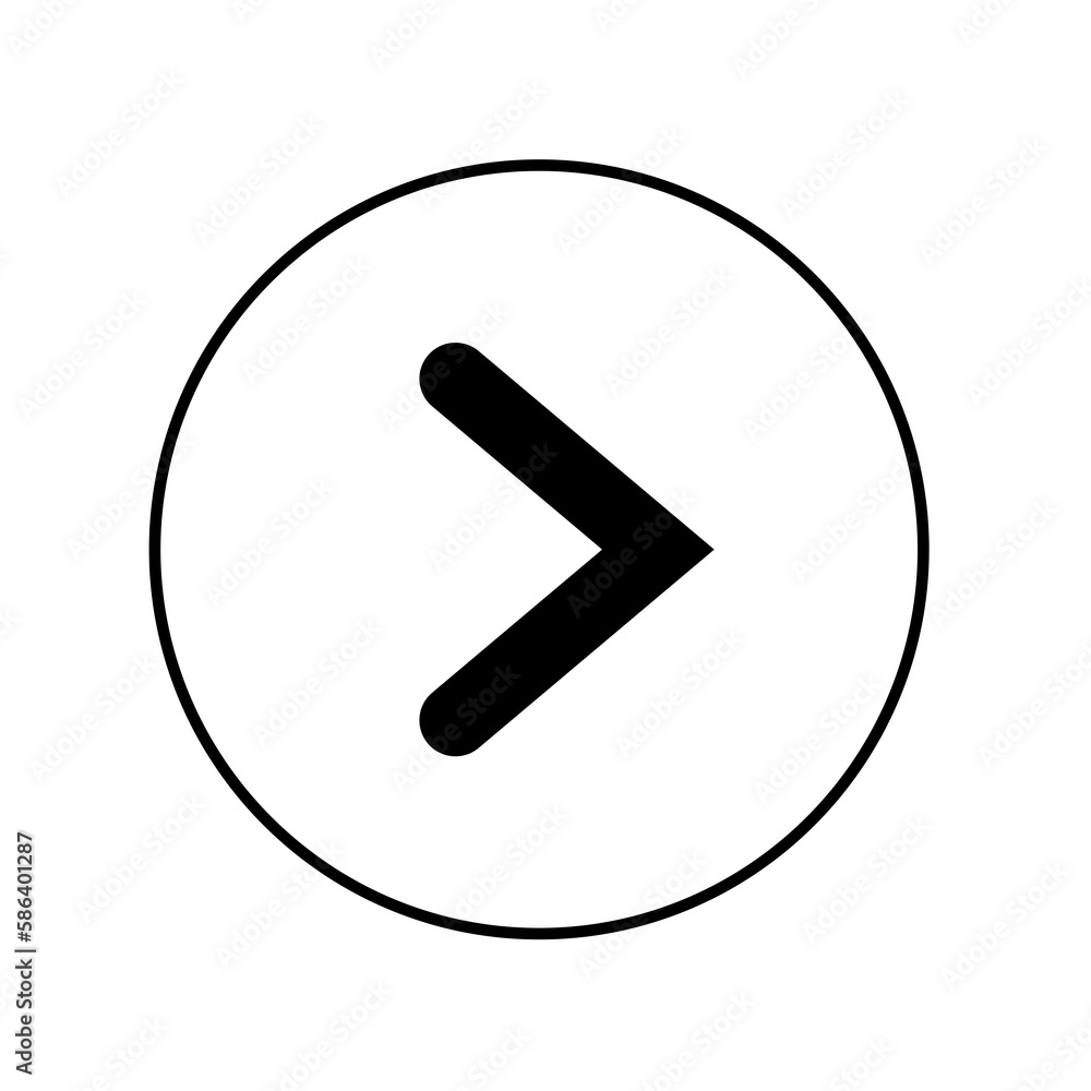 Poster simple arrow sign in round shape isolated