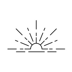 sunset sign badge illustration