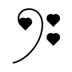 music notes with heart shape