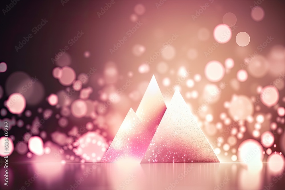 Aufkleber triangle-shaped object on a pink and black background. generative ai