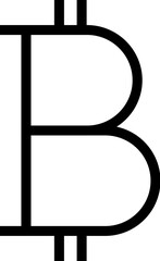 Bitcoin Sign Isolated Line Icon. Editable stroke. It can be used for websites, stores, banners, fliers