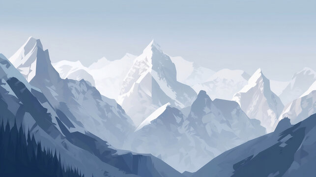 AI Generated art of alpes mountains