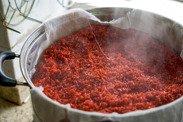 Traditional food of Chinese Tomb Sweeping Festival, five-color glutinous rice