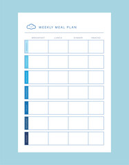 (Cloud) Meal Planner planner. Plan you food day easily. Vector illustration.