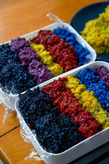 Traditional food of Chinese Tomb Sweeping Festival, five-color glutinous rice