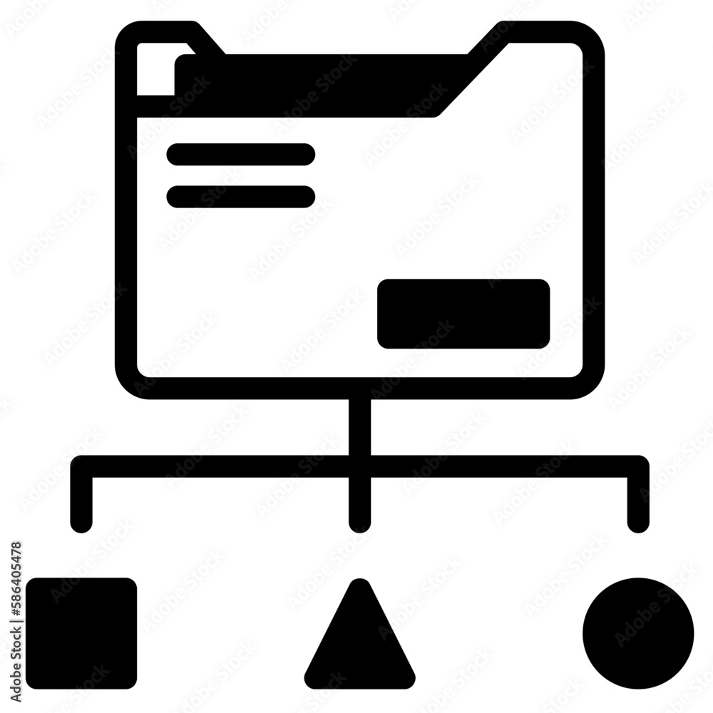 Poster data classification solid line icon