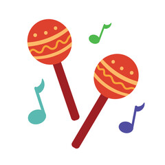 music maracas and musical notes