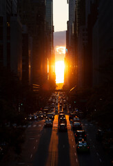 Manhattanhenge sunset in New York City