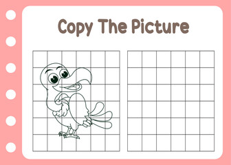 copy the picture of vulture learning  drawing for kids