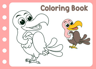 coloring book vulture cartoon education for kids