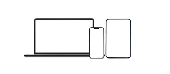laptop, phone and tablet on a white background © Jess rodriguez
