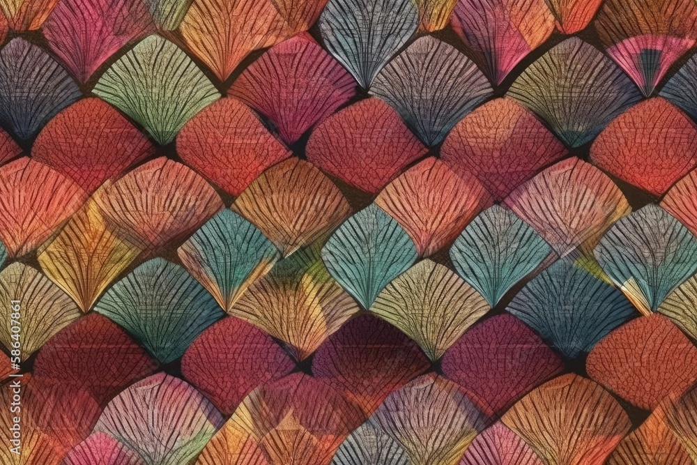 Poster vibrant and intricate foliage pattern up close. generative ai