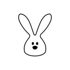 Head of bunny on white background