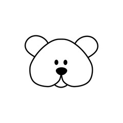 Head of bear on white background